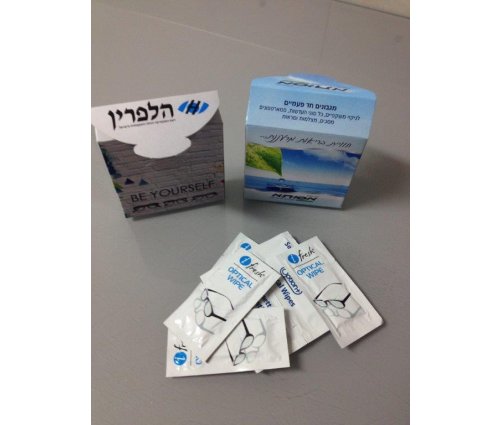 מארז 12 מגבונים לניקוי משקפיים